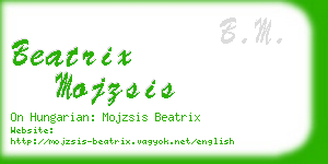 beatrix mojzsis business card